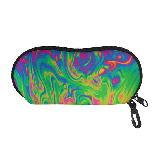 Psychedelic Surface Print Glasses Case