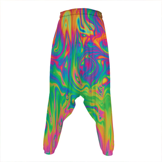 Psychedelic Surface Print Hammer Pants