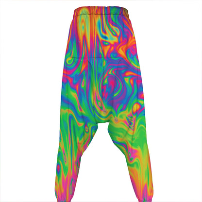 Psychedelic Surface Print Hammer Pants