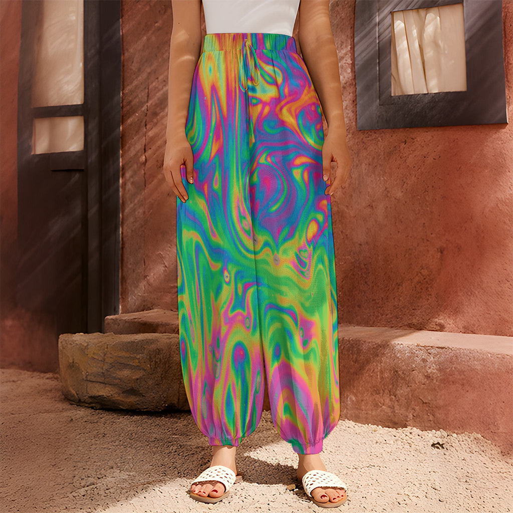 Psychedelic Surface Print Harem Pants