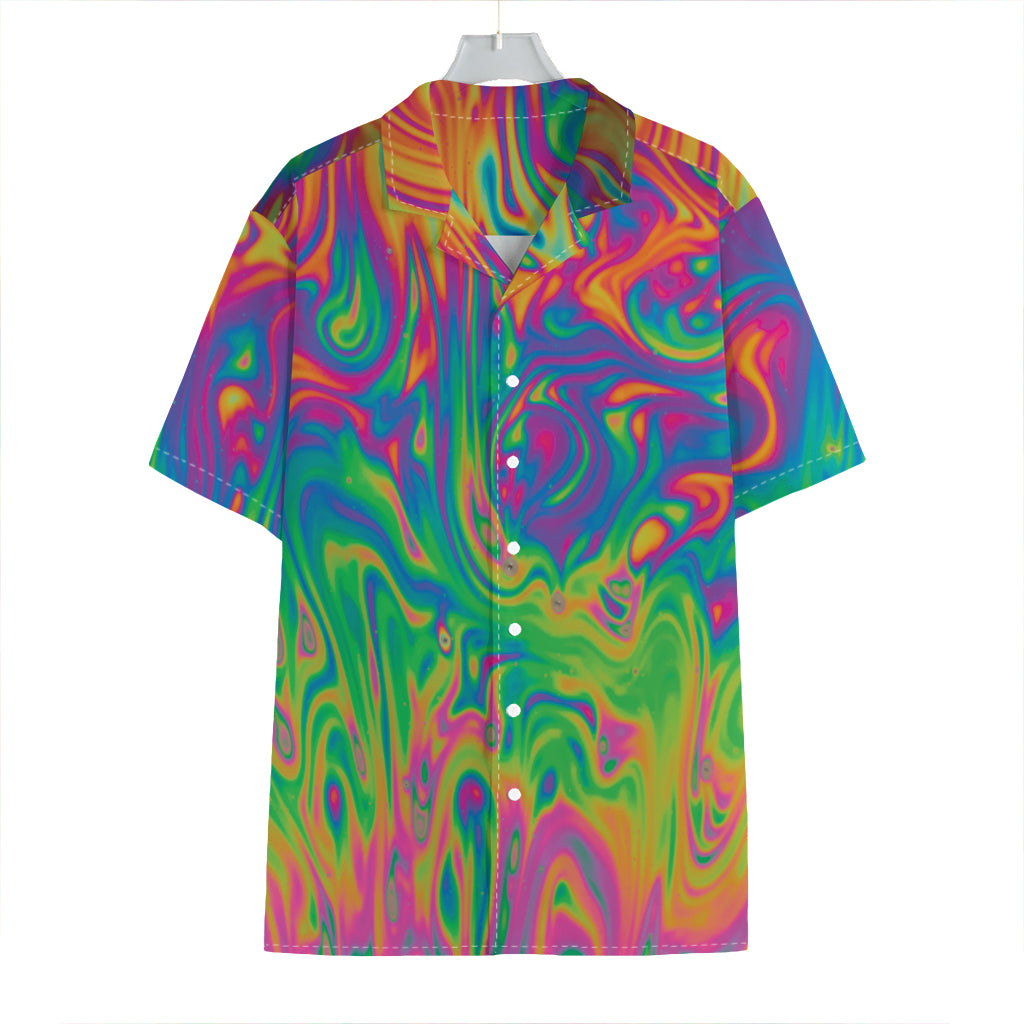 Psychedelic Surface Print Hawaiian Shirt
