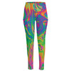 Psychedelic Surface Print High-Waisted Pocket Leggings