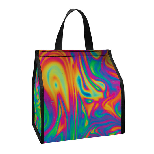 Psychedelic Surface Print Insulated Lunch Tote