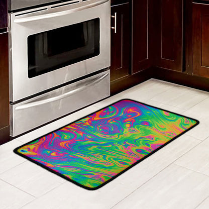 Psychedelic Surface Print Kitchen Mat