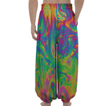 Psychedelic Surface Print Lantern Pants