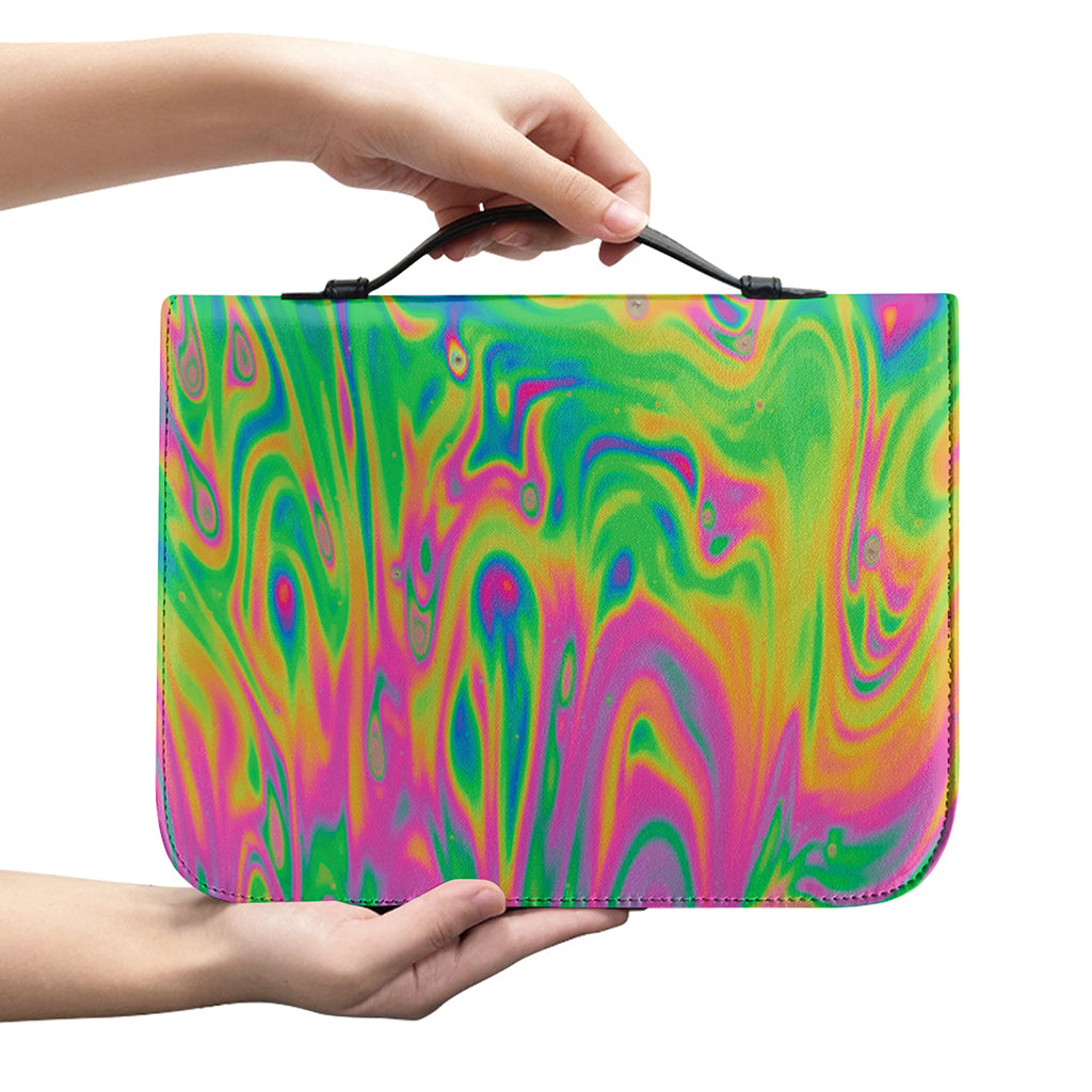 Psychedelic Surface Print Leather Bible Cover