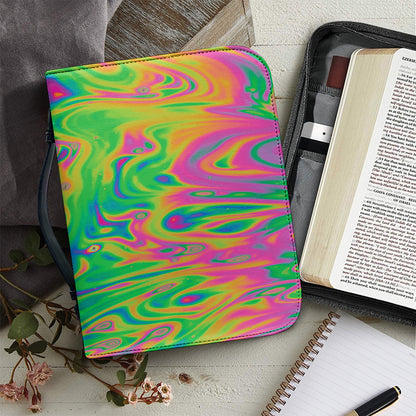 Psychedelic Surface Print Leather Bible Cover