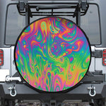 Psychedelic Surface Print Leather Spare Tire Cover
