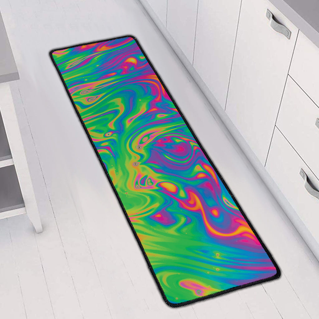 Psychedelic Surface Print Long Kitchen Mat