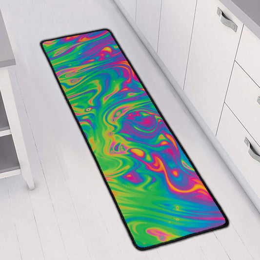 Psychedelic Surface Print Long Kitchen Mat