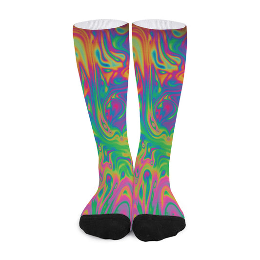 Psychedelic Surface Print Long Socks