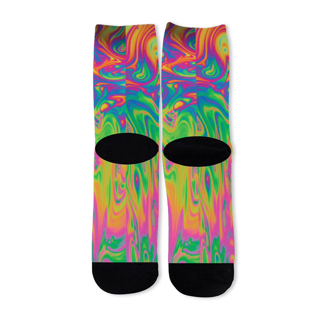 Psychedelic Surface Print Long Socks