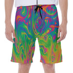 Psychedelic Surface Print Men's Beach Shorts