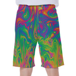 Psychedelic Surface Print Men's Beach Shorts