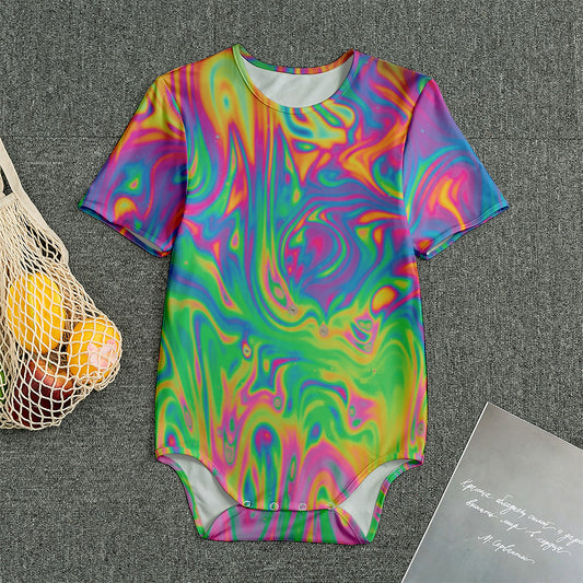 Psychedelic Surface Print Men's Bodysuit