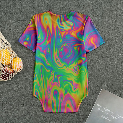 Psychedelic Surface Print Men's Bodysuit