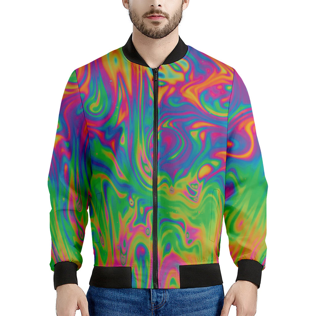 Psychedelic Surface Print Men's Bomber Jacket