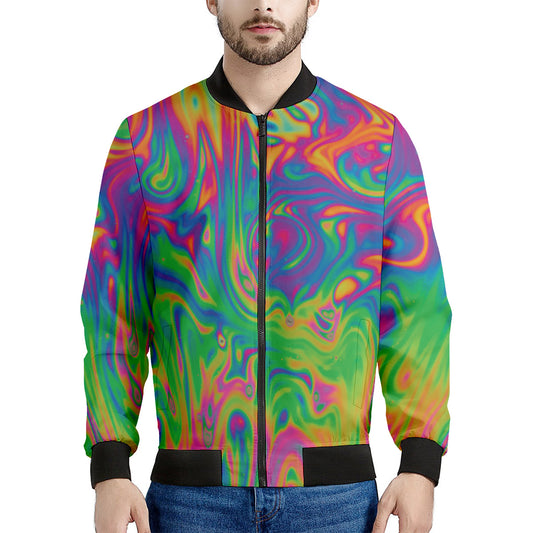 Psychedelic Surface Print Men's Bomber Jacket