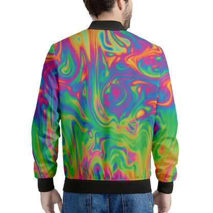 Psychedelic Surface Print Men's Bomber Jacket