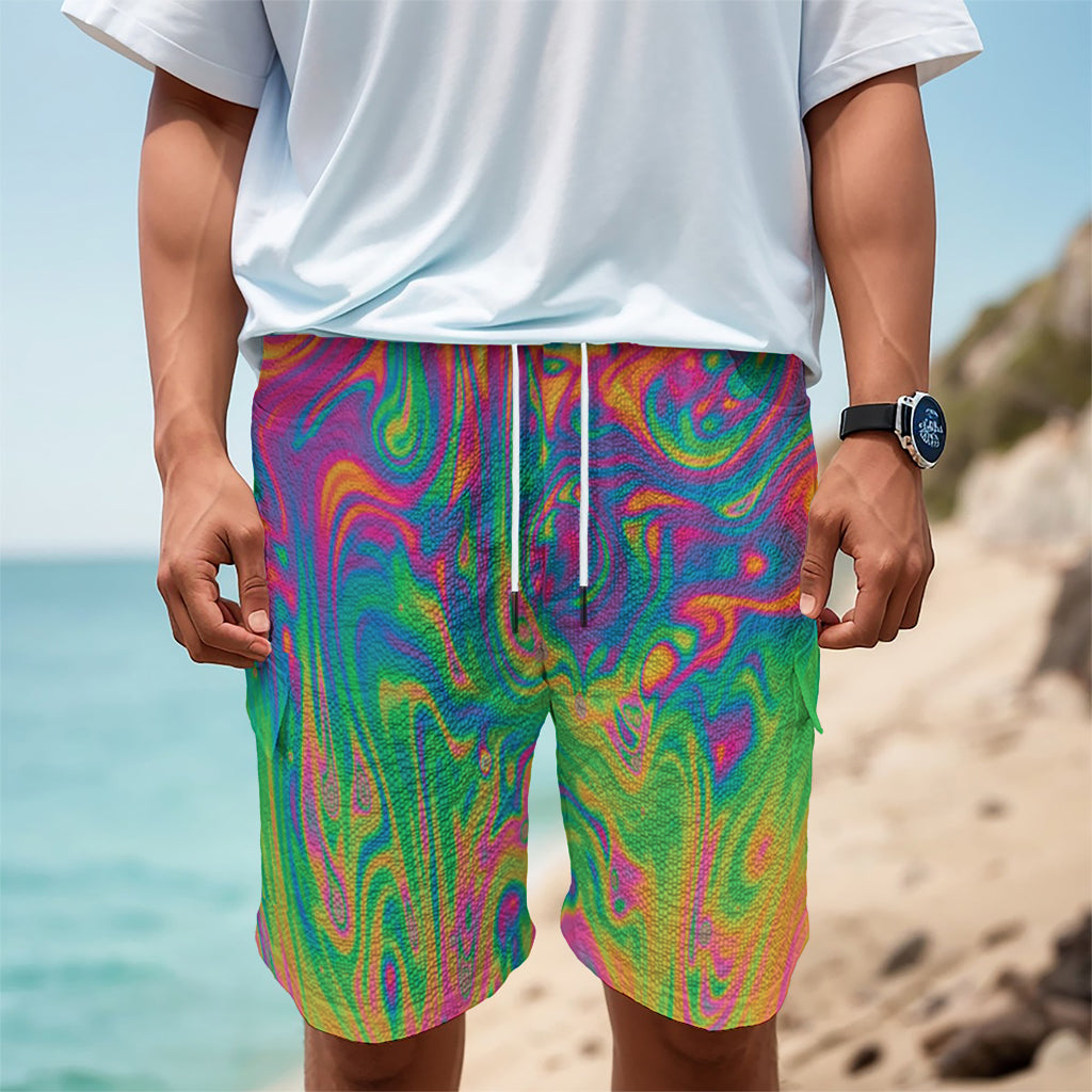 Psychedelic Surface Print Men's Cargo Shorts