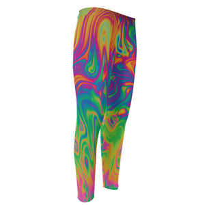 Psychedelic Surface Print Men's Compression Pants