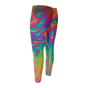 Psychedelic Surface Print Men's Compression Pants