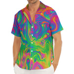 Psychedelic Surface Print Men's Deep V-Neck Shirt