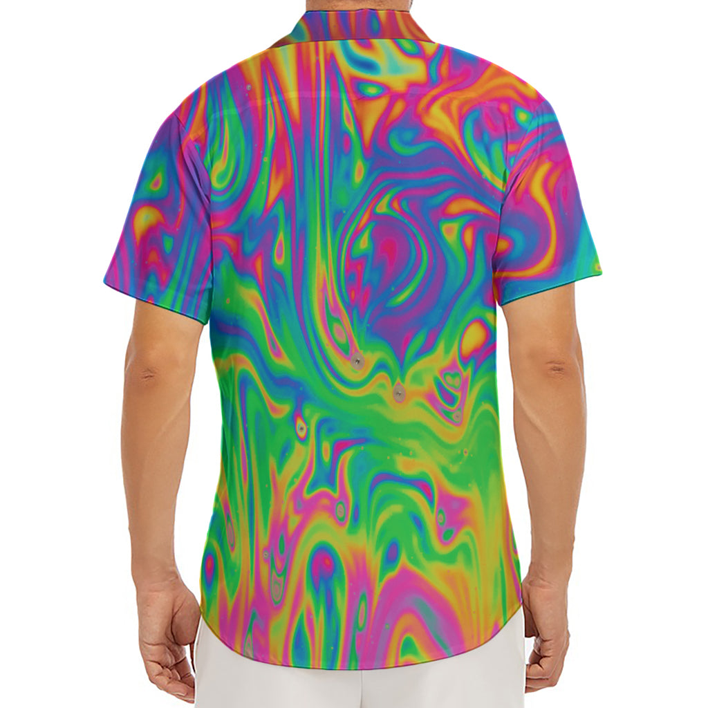 Psychedelic Surface Print Men's Deep V-Neck Shirt