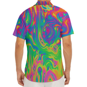 Psychedelic Surface Print Men's Deep V-Neck Shirt