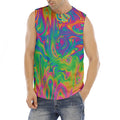 Psychedelic Surface Print Men's Fitness Tank Top