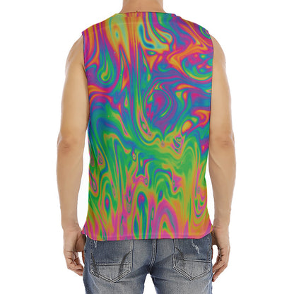 Psychedelic Surface Print Men's Fitness Tank Top