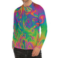 Psychedelic Surface Print Men's Long Sleeve Rash Guard