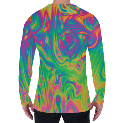 Psychedelic Surface Print Men's Long Sleeve T-Shirt
