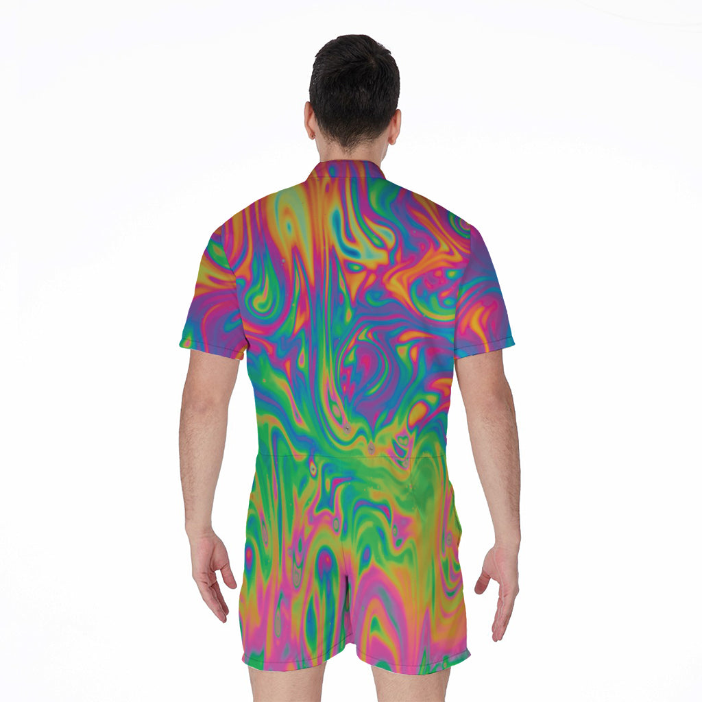 Psychedelic Surface Print Men's Rompers