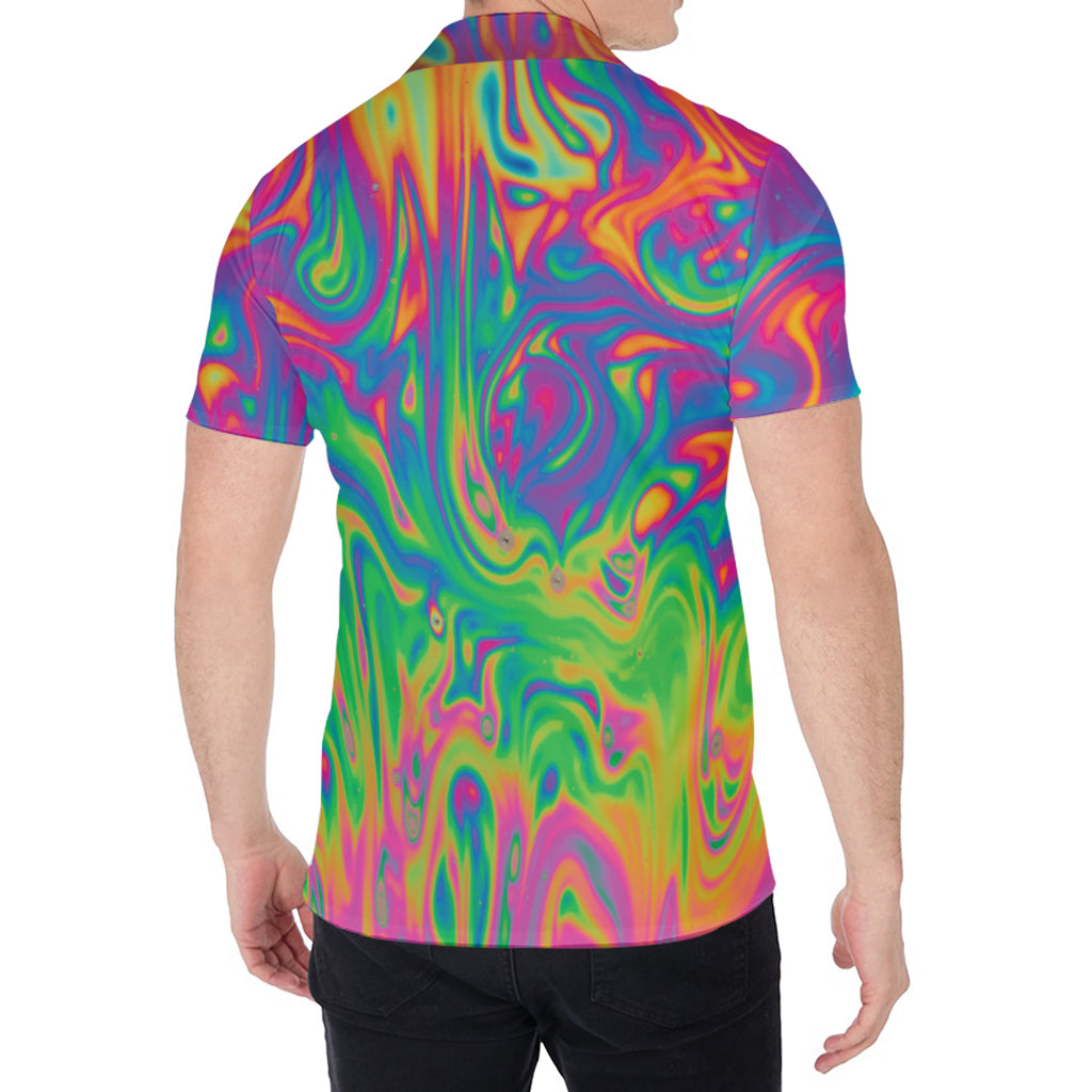 Psychedelic Surface Print Men's Shirt