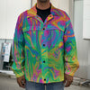 Psychedelic Surface Print Men's Shirt Jacket