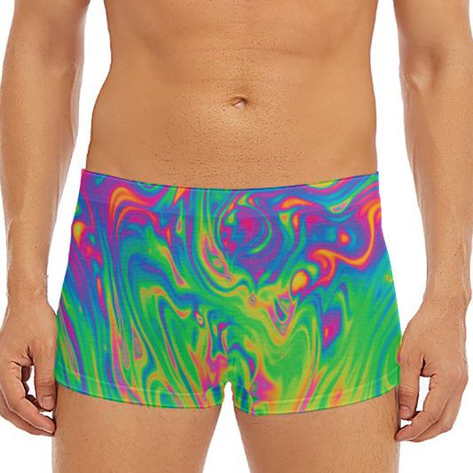 Psychedelic Surface Print Men's Short Boxer Briefs