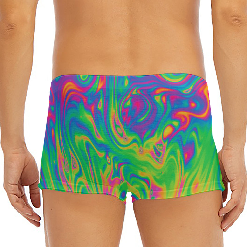 Psychedelic Surface Print Men's Short Boxer Briefs