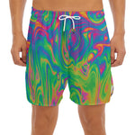 Psychedelic Surface Print Men's Split Running Shorts
