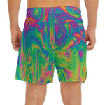 Psychedelic Surface Print Men's Split Running Shorts