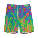 Psychedelic Surface Print Men's Sports Shorts