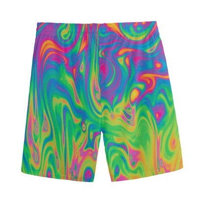 Psychedelic Surface Print Men's Sports Shorts