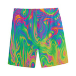Psychedelic Surface Print Men's Sports Shorts