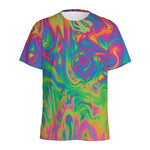 Psychedelic Surface Print Men's Sports T-Shirt