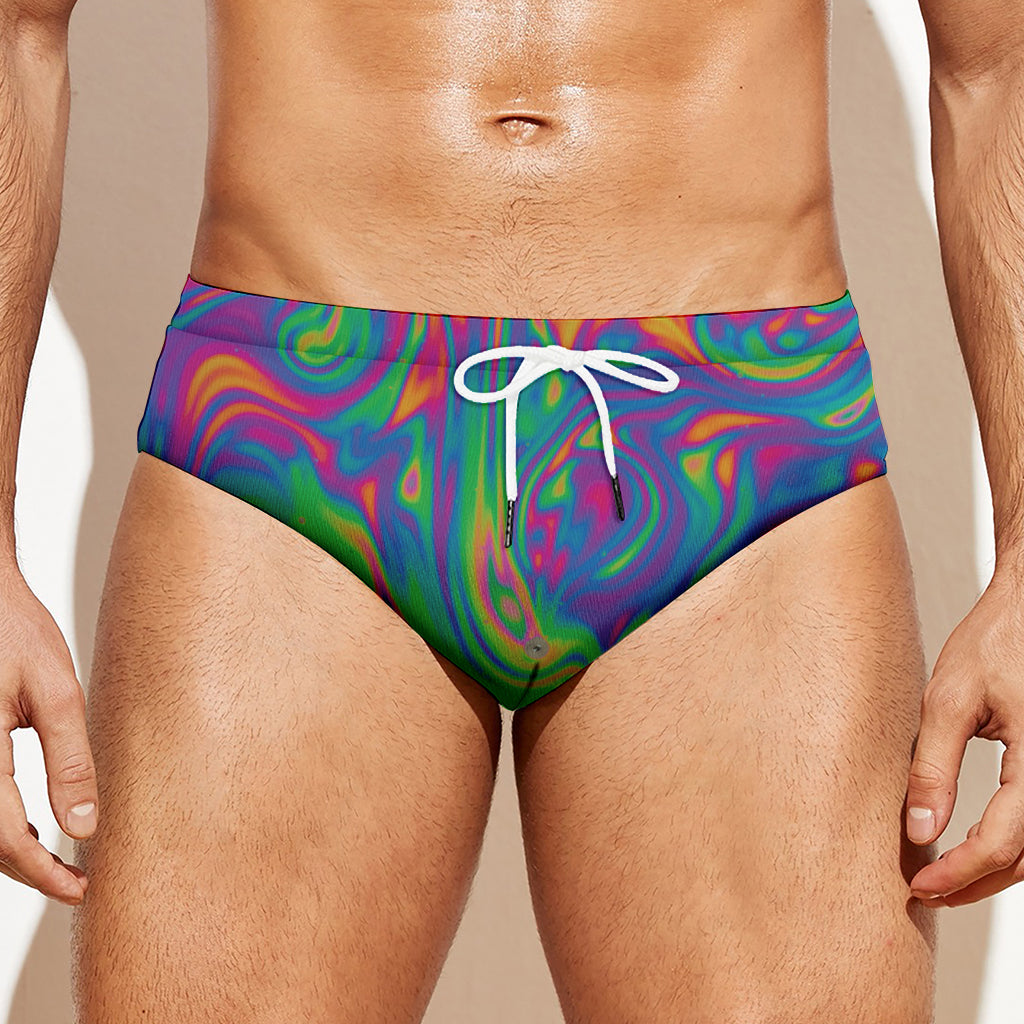 Psychedelic Surface Print Men's Swim Briefs