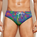 Psychedelic Surface Print Men's Swim Briefs