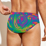Psychedelic Surface Print Men's Swim Briefs