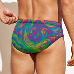 Psychedelic Surface Print Men's Swim Briefs