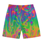 Psychedelic Surface Print Men's Swim Trunks