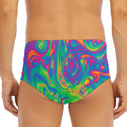 Psychedelic Surface Print Men's Triangle Swim Briefs